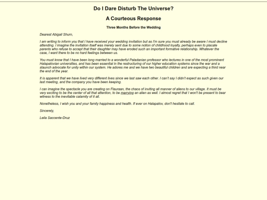 Writing/The Wedding Story/ACourteousResponse screenshot