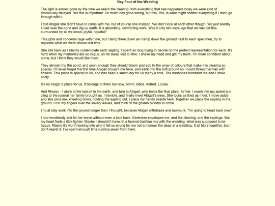 Writing/The Wedding Story/DayFour screenshot