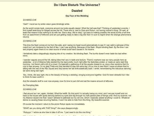 Writing/The Wedding Story/Dazzled screenshot