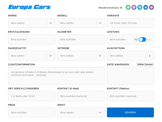 EuropaCars screenshot