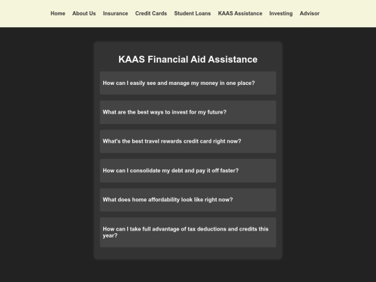 Financial screenshot
