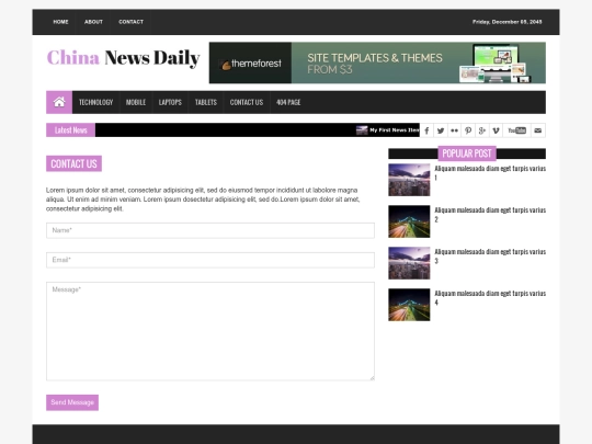 pages/contact screenshot