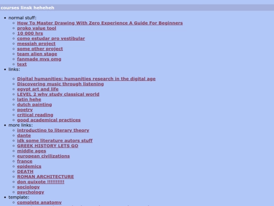 blog/courseslinks screenshot