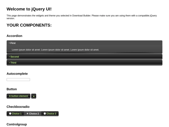 jquery/ui-theme/Trontastic screenshot