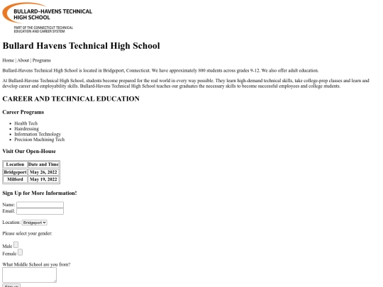 web-design/1-HTML/Bullard_Open_House screenshot