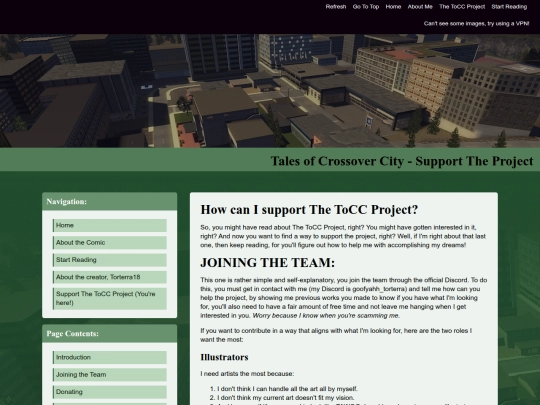 support screenshot