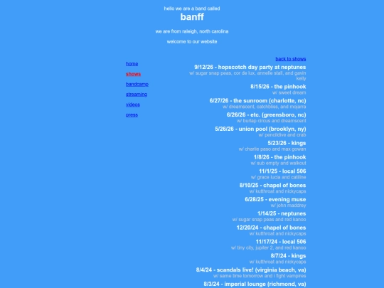 pastshows screenshot
