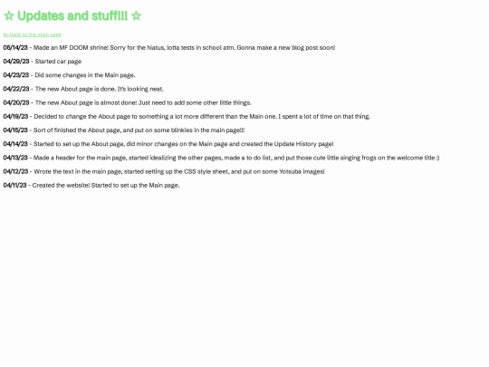 updates screenshot