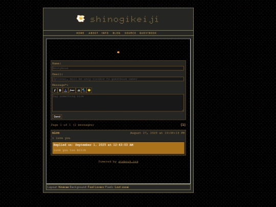guestbook screenshot