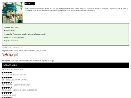 page home/Saga screenshot