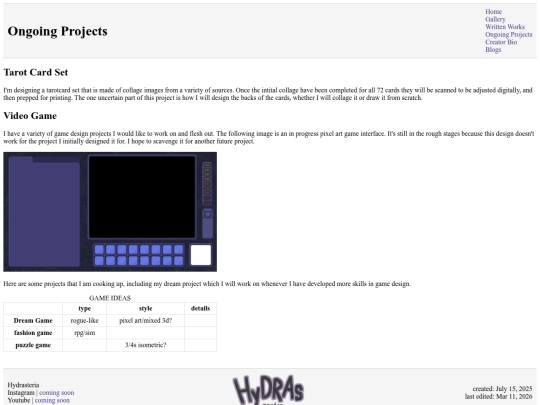projects screenshot