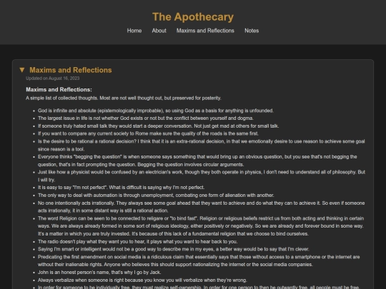 Maxims screenshot