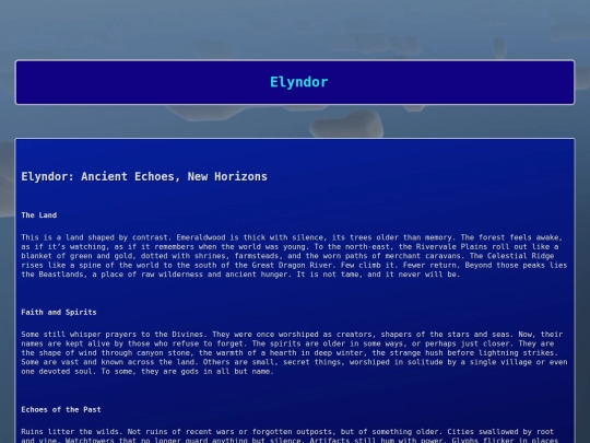 Elyndor/Elyndor_Intro screenshot