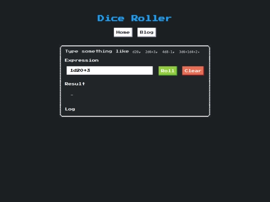 Old Site/old_diceroller screenshot
