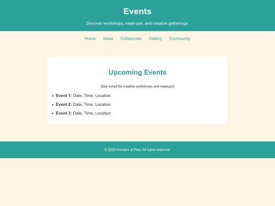 events screenshot