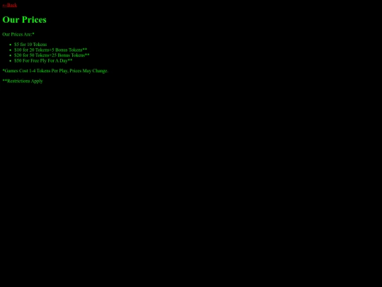 prices screenshot