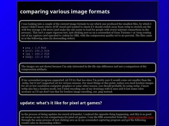 formats screenshot