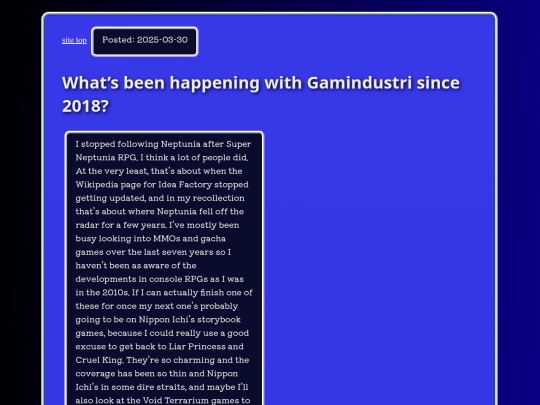 gamindustriretrospective screenshot
