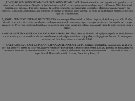 jugadores historicos san lorenzo screenshot