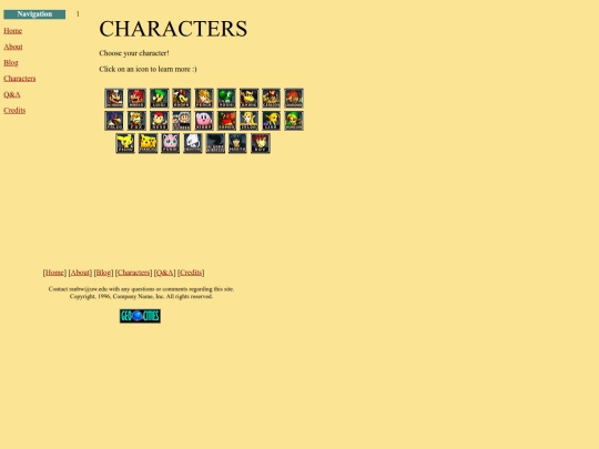 html/characters screenshot