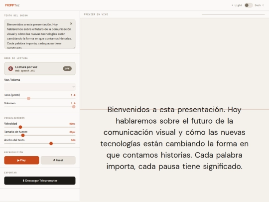 teleprompter/teleprompter-builder-ver007.0.1 screenshot