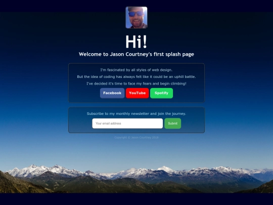 splash-page screenshot