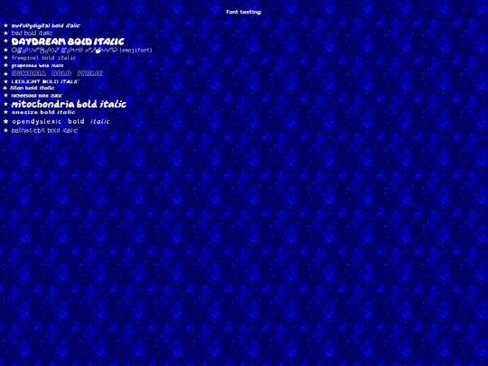 fonts screenshot
