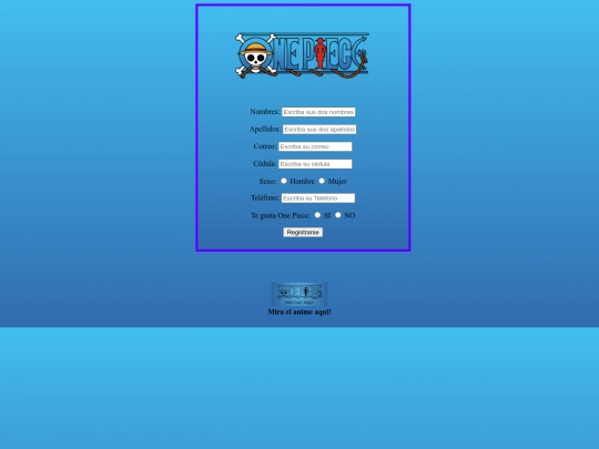 Proyecto desarrollo/HTML/formularioOnepiece screenshot