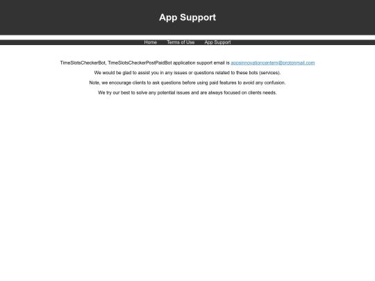 support screenshot