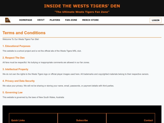 terms screenshot