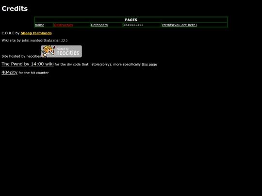 Credits screenshot
