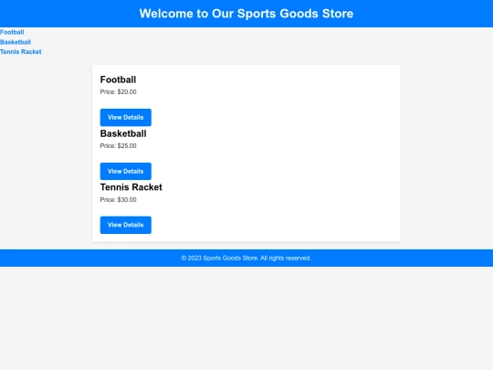 sports sales home screenshot