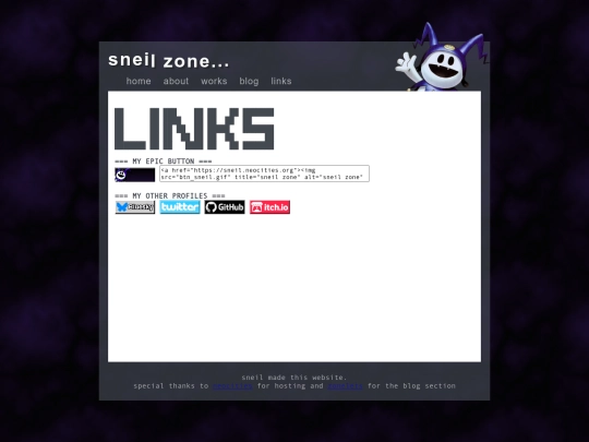 links screenshot