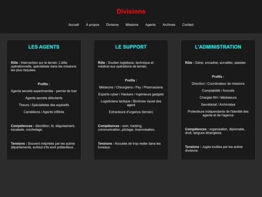 divisions screenshot