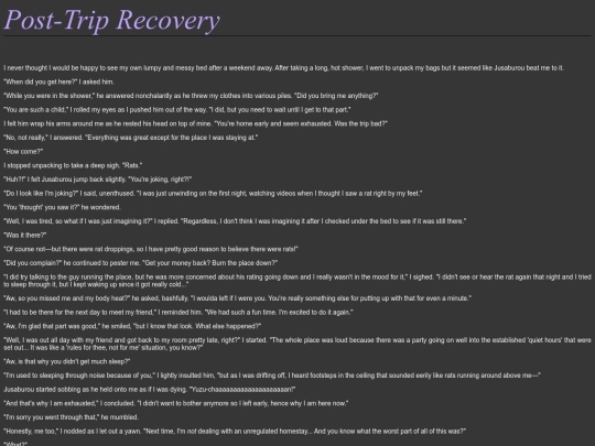 takano yuzu/Post-Trip Recovery - Mouri Jusaburou screenshot