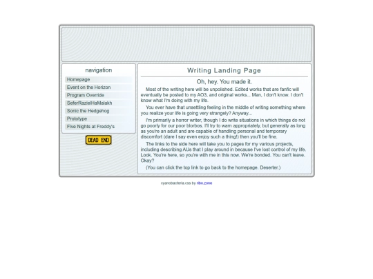 writing/writinglandingpage screenshot