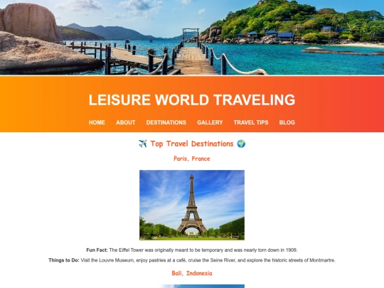 destinations screenshot