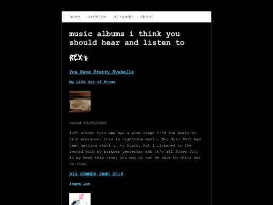 strands/rex/records screenshot