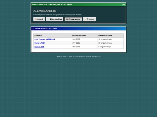 filmographies screenshot