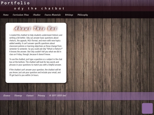chatbot screenshot