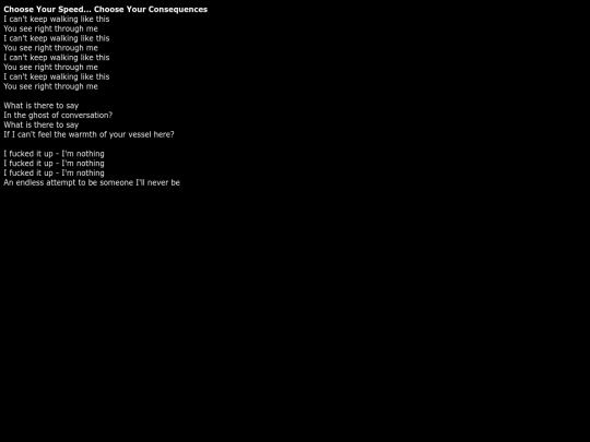 chooseyourspeedchooseyourconsequenceslyrics screenshot