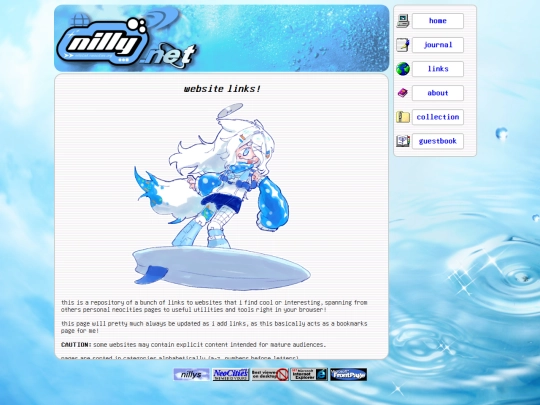 links screenshot