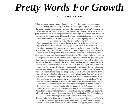 prettywordsforgrowth screenshot