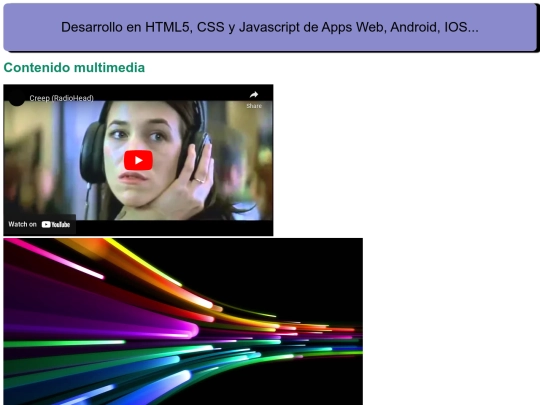pages/Contenido multimedia screenshot