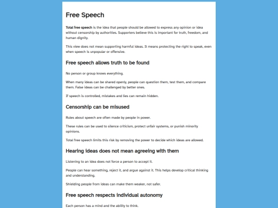 pages/freespeech screenshot