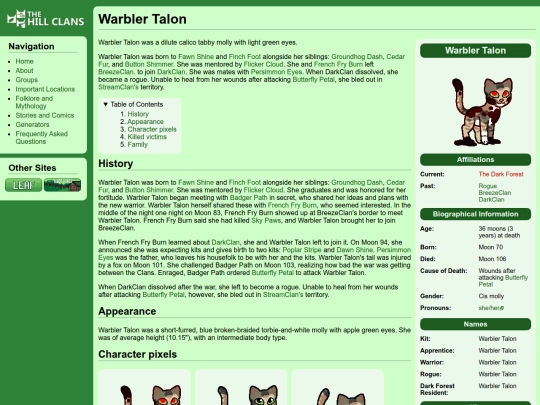 cats/warbler talon screenshot