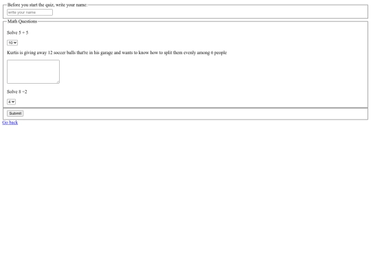 mathquizform screenshot