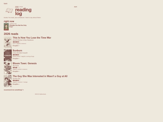 readinglog screenshot