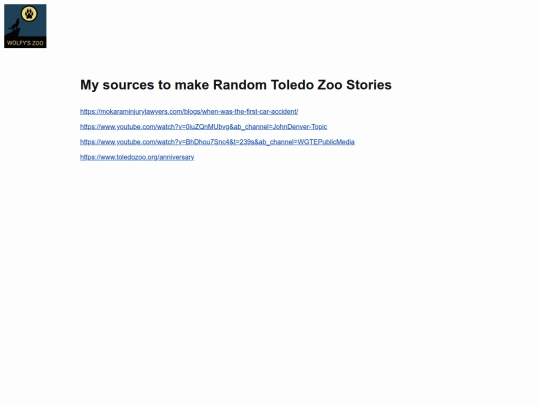 sourcesforrandomtoledozoostories screenshot