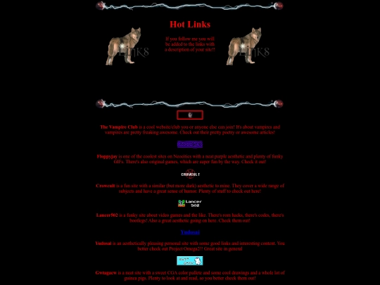 links screenshot